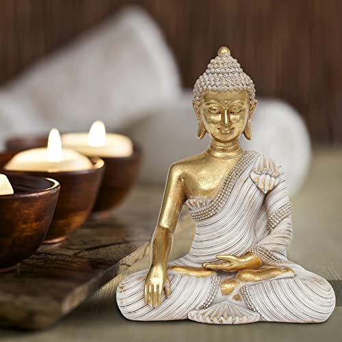 Suoedd Buddha Statue For Home Decor Gold 10.2''-Buddha Statues For Zen Decor thumb #2