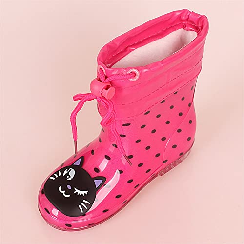 New Spring Autumn Rain Boots Children with Plush Warm Ankle Boots Boys Baby Toddler PVC Waterproof Water Shoes Kids Girls (Color : F Size : 25 Yards/Internal Length 16cm) (A 27/internal length 18cm)3
