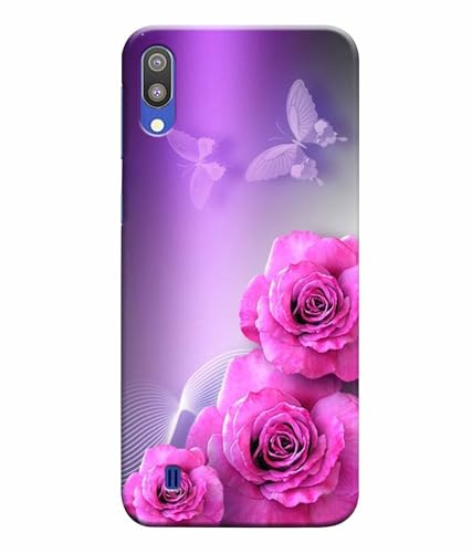 Image of Printed Hard Back Case Cover & Compatible for Samsung Galaxy M10 | Rose Flower Painting Art (Multicolor) - D1198