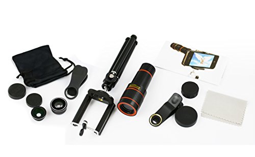 Posma MT1201+ML301 12x Optical Zoom 5 in 1 Phone Camera Lens Kit Bundle set Universal Smartphone Telephoto Telescope Lens with 3 in 1 lens & stand