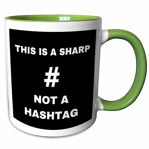 3dRose THIS IS A SHARP not a HASHTAG 11oz Two-Tone