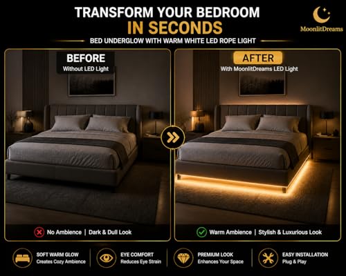 Image of MoonlitDreams 20 Meter LED Rope Light for Decoration - Waterproof Warm White SMD Cove Light for Ceiling, Home Decor, LED Pipe Light for Diwali, Festival, Indoor, Outdoor Use