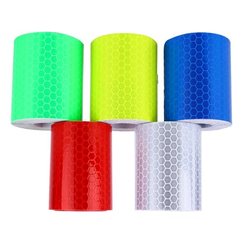 Cinta Reflectante de Advertencia de Seguridad, Pegatina de Película, Rollo de Cinta de Visibilidad para Seguridad y Visibilidad Nocturna, 5 Colores Opcionales