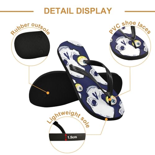 Nander Skull with Exploding Eyes Sandal Flip Flops of Men's & Women's,Beach Slippers Flip Flops Shower Shoes2
