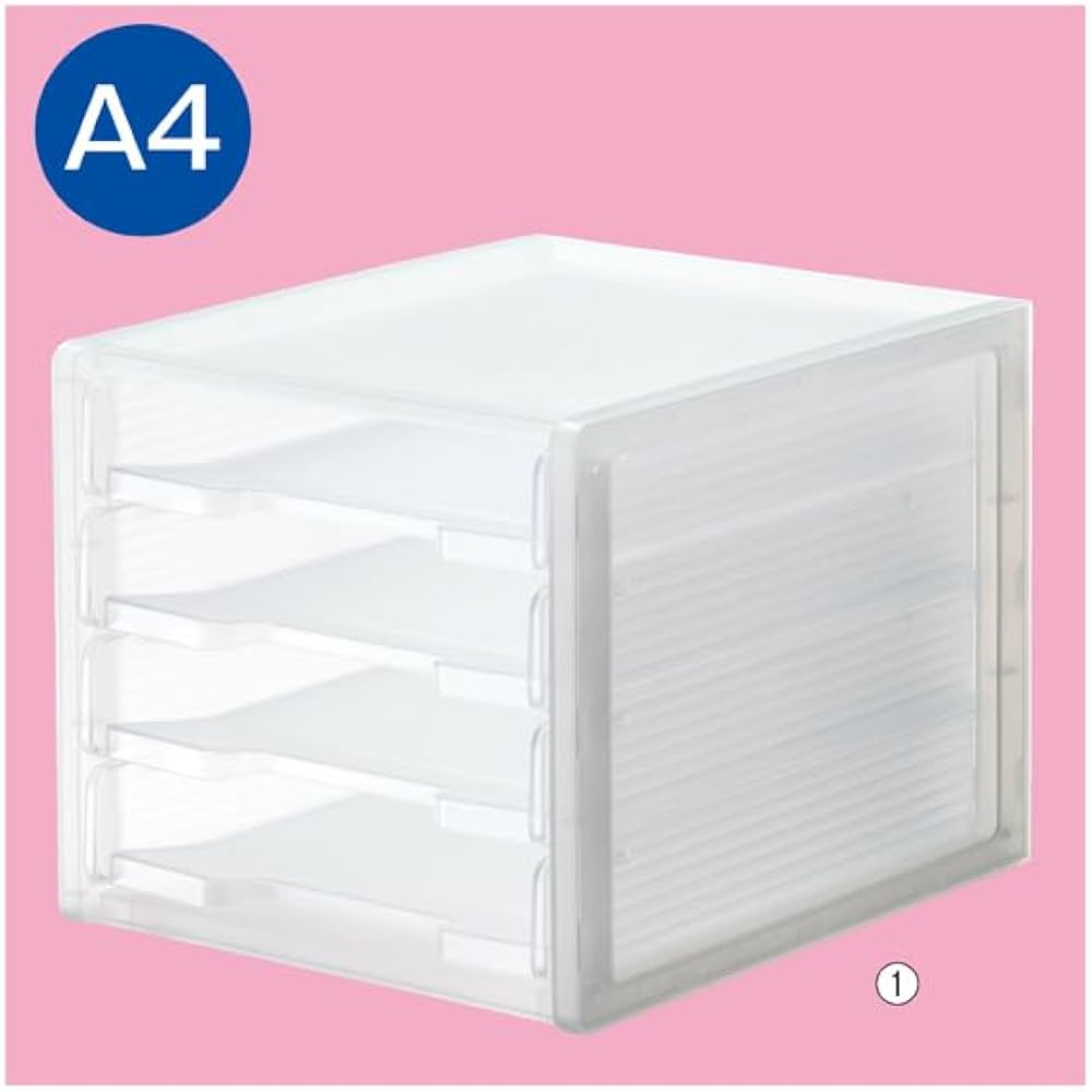 Amazon | A4引き出しトレー4段 クリア 幅27×奥行34×高さ26cm 1台
