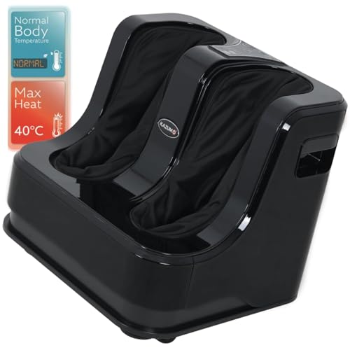 Image of LegEase Foot Massager with 40C Warm Therapy, 4-Motor Rolling & Kneading Massage for Relaxation & Fatigue Recovery, Pain Relief Foot Calf & Leg Massager with Vibration, Boosts Blood Circulation, Ergonomic Design (Black)