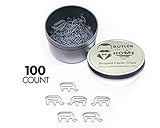 Butler in the Home Animal Elephant Shaped Paper Clips in Silver Tin and Silver Gift Box Great for Paper Clip Collectors or Zoo Animal Lovers (100 Count Gray)