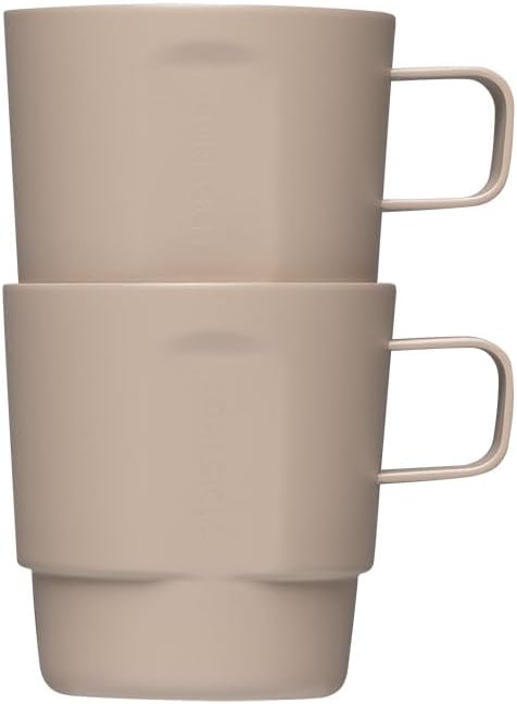 Corkcicle Cafe Stacker - Stackable Design Coffee Cups - Double-Walled Insulation - Dishwasher Safe Reusable Drinkware Set - Sleek Design - Gift-Ready Cup Set - Desert, 6 oz (Double Pack)