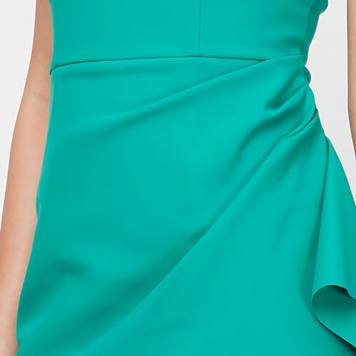 Image of Alex Evenings Women's Slimming Short Ruched Dress with Ruffle (Petite and Regular)