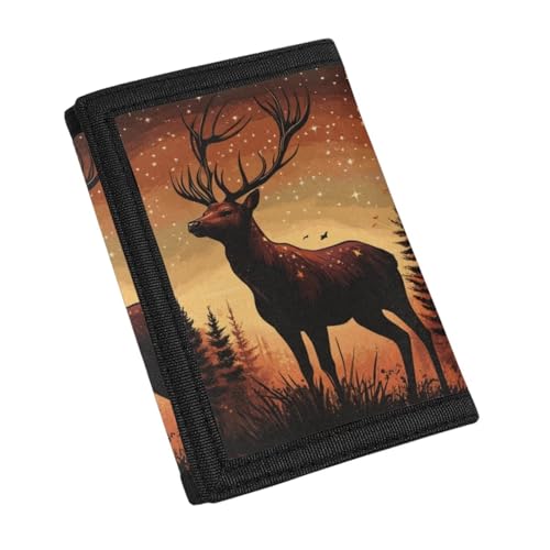 Reindeer Wallet for Teen Boys 12-14 Lightweight Cool Trifold Wallets Toddlers Leather Purse with Card Slots Novelty Coin Wallets Children Gifts