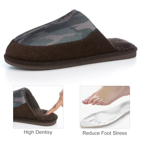 Image of GOEWY Mens Two-Tone House Slippers with Memory Foam Cozy Warm Slip On House Shoes for Indoor Outdoor Gifts for Men Him Dad