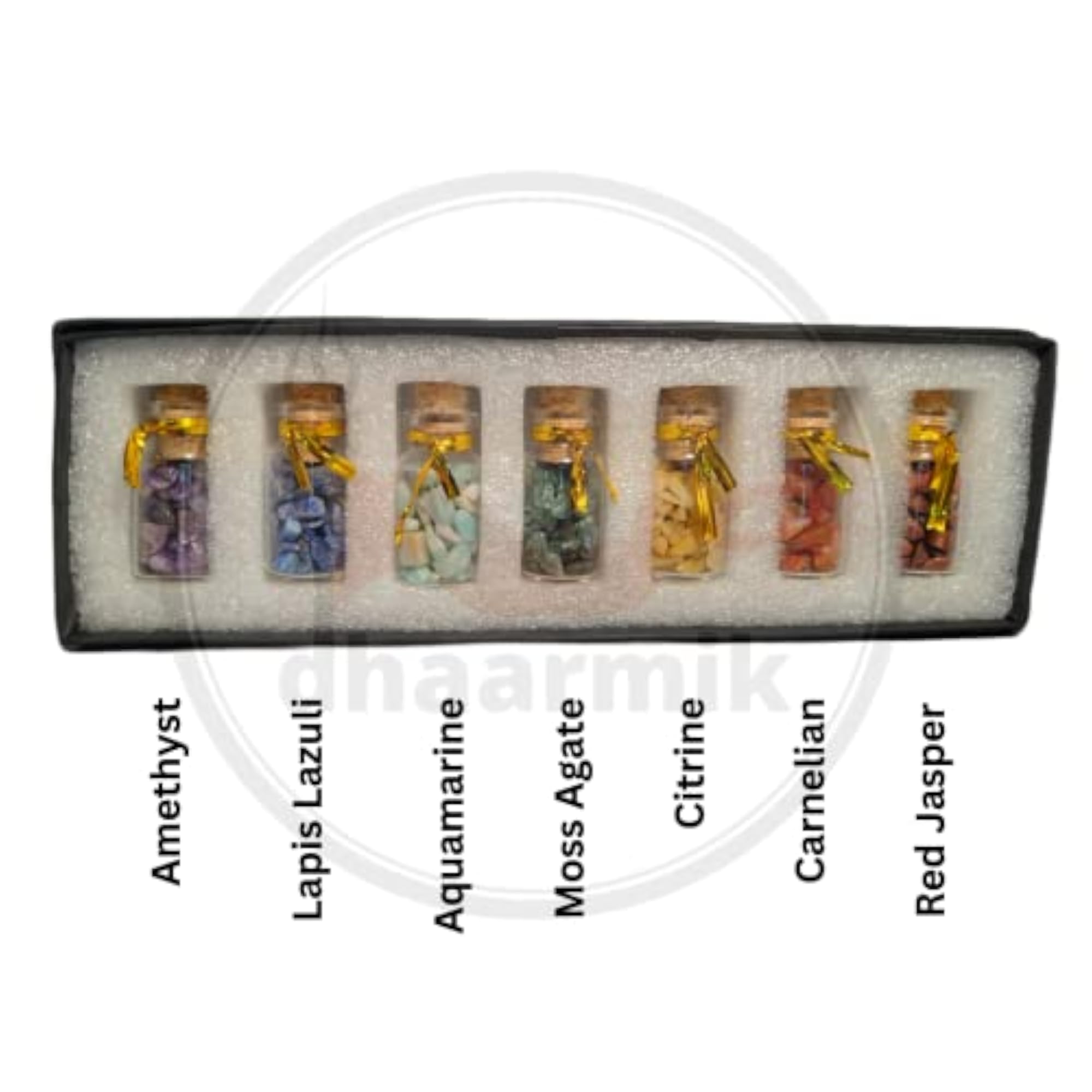 7 Chakra Stone Wishing Bottles Set of 7