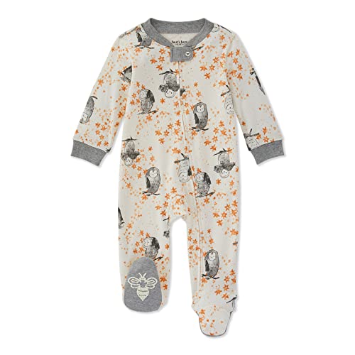 Image of Burt's Bees Baby Girls' Snug Fit One-Piece Footed Non-Slip Sleeper Pajamas