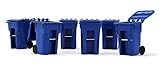 First Gear 1/34 Scale Plastic Collectible Blue Trash Carts - Set of Six Carts (#90-0518)