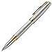 Xezo Solid 925 Sterling Silver Serialized Fine Rollerball Pen, 18K Gold Plated with Screw-On Cap. Swarovski Crystals Band (Maestro 925 Sterling Silver R-G)
