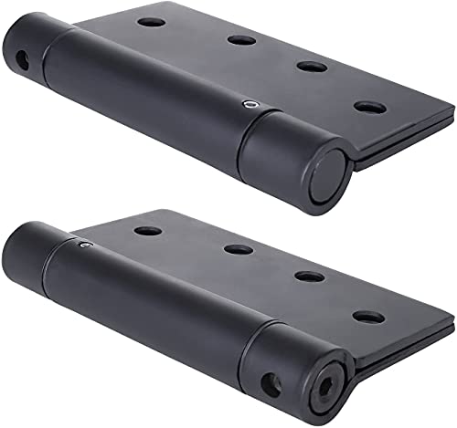 Stylever 3 Pack - 4" Residential Black Finish Self Closing Reversible Door Hinge - Squared Corners Spring Hinge Door Hinges #TOP3