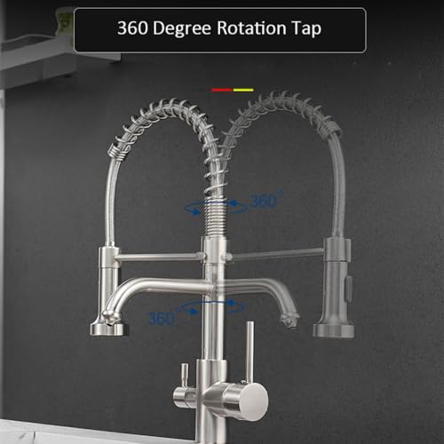 Mitigeur d'évier eau pure or brossé anti-odeur et calcaire