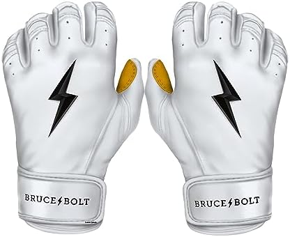 BRUCE BOLT Original Series Short Cuff White Batting Glove - White XLarge