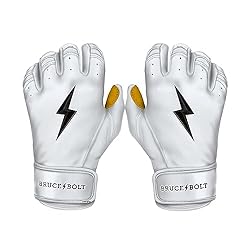 BRUCE BOLT Original Series Short Cuff White Batting Glove -