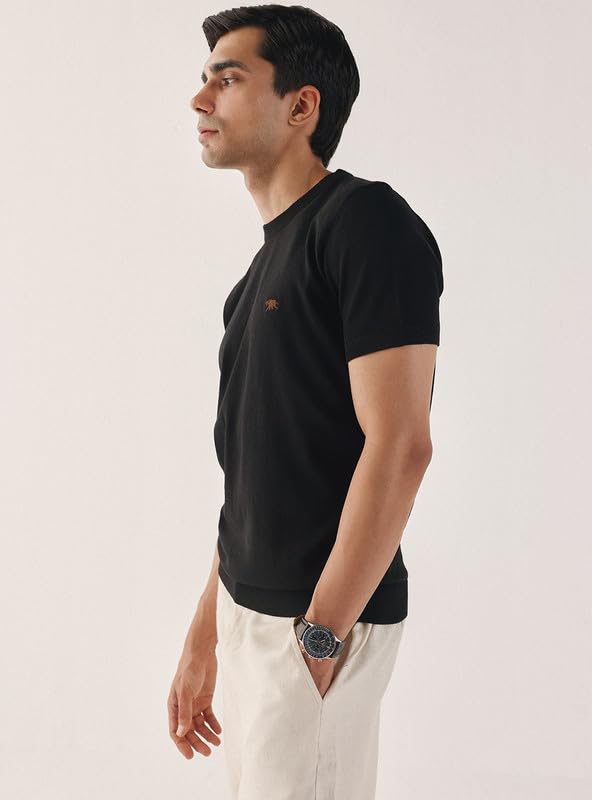 Image of Andamen Men's Solid Cotton Regular Fit Crewneck T-Shirt