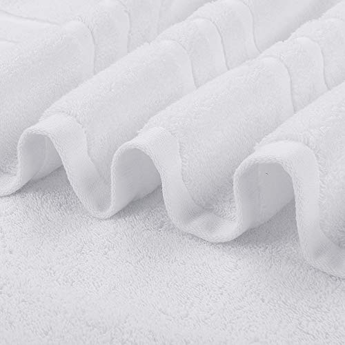 Josmon Towel Sets, Bath Towels Set 6 Pieces for Bathroom, Luxury Highly Absorbent Hotel Spa Gym 2 Bath Towels 2 Hand Towels 2 Washcloths, White