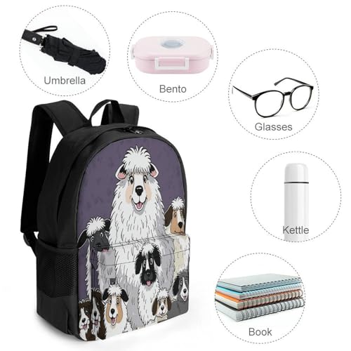 Old English Sheepdogs Dog Backpack Polyester Multipurpose Anti-Theft Shoulder Bag Big Capacity Gym Outdoor Hiking Backpack With Padded Straps4