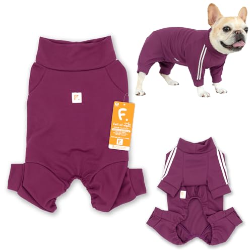 フレブル ドッグプレイ 体操服 ジャージ つなぎ 抜け毛対策 長袖 ロンパース 犬の服 フルオブビガー 16/パープル FS