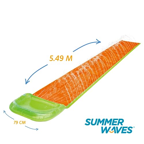 Summer Waves Wasserrutsche für Gartenrutsche, schnelle Wasserrutsche, Familien-Gartenspiel, Wasserweg, Wasserspiel, 5,49 m x 79 cm