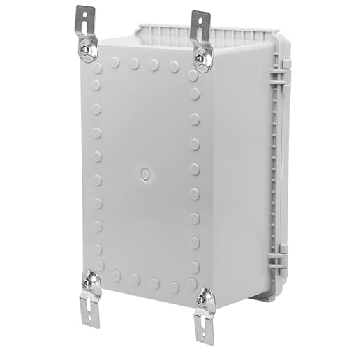 Miniatura 8 de Zulkit Caja de conexiones, caja eléctrica impermeable IP67 con bisagras, cierre de acero inoxidable, caja de plástico para proyecto con soporte de