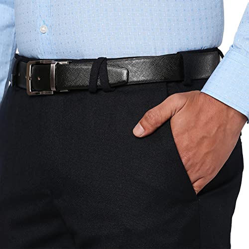 Image of Park Avenue Men's Poly Wool Blend Structure Pattern Super Slim Fit Flat Front Formal Trouser