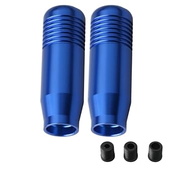2 Pcs Blue Color Gear Shifter Knobs and Adapter Replacement