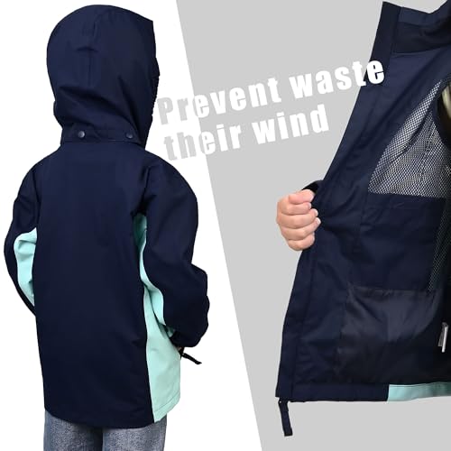 Image of Girls Boys Rain Jackets, Lightweight Waterproof Kids Rain Coats with Hood Windbreakers for Kids