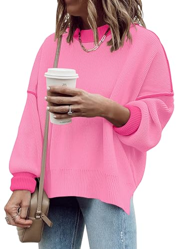 Image of Womens Oversized Sweaters Fall 2026 Fashion Clothes Colorblock Knit Tops