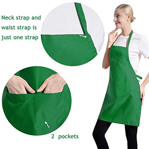 Tsd Story Total 15 Pcs Mixed Plain Color Bib Aprons Bulk For Women Men Adult With 2 Front Pockets Chef Cooking Painting Baking(12Colours ,15Pcs) #TOP2