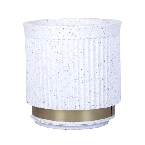 Bonkaso 10 Inch Tokyo Plant Pot for Indoor & Outdoor Use | Lightweight Durable Polymer Flower Pot Gamla | UV & Weather Resistant Planter for Living Room, Balcony, Terrace & Garden (White)
