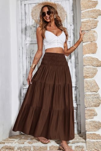 Image of CFLONGE Summer Maxi Skirts for Women 2026 Trendy Floral A Line Boho Skirt