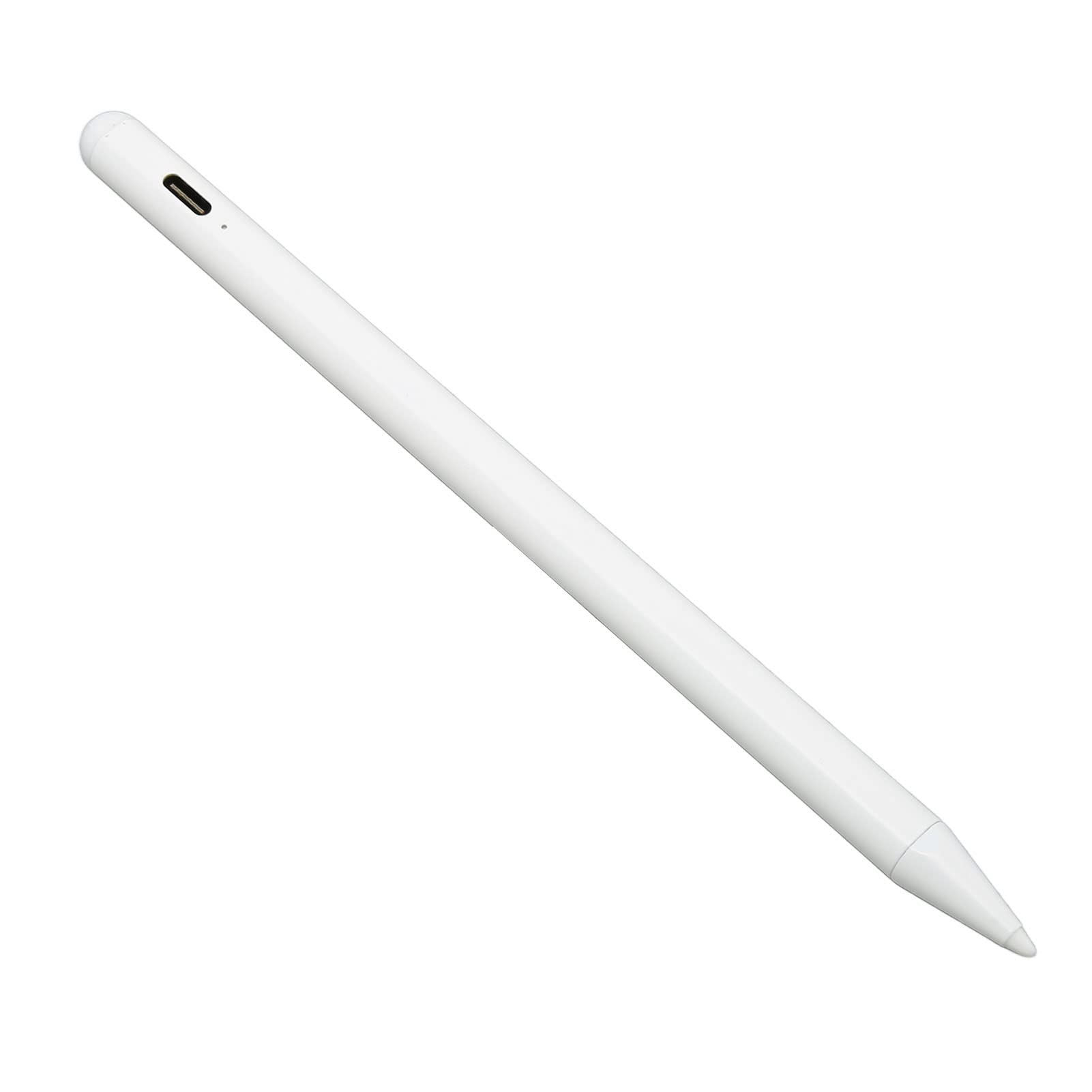 Lápiz óptico para Tableta, Lápiz Táctil de Escritura Brillante, Operación Simple, Sensor de ángulo de Inclinación con Indicador LED para Dibujar para Niños (White)