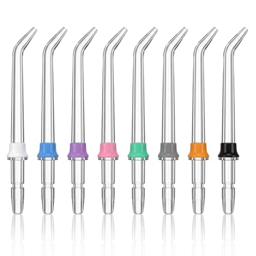 8 Piezas Boquillas de Repuesto para Waterpik Water Flosser, Puntos de Reemplazo de Boquilla Irrigador Bucal para Irrigador Dental, Accesorios de Jet Tip Recambios Ortodoncia, Limpieza Profunda