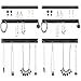 MyGift Wall-Mounted Black Metal Earring, Necklace, & Ring Racks, 6-Piece Set