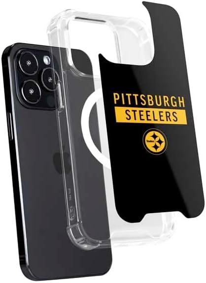 Skinit Phone Case Compatible with MagSafe iPhone 14 Pro Max - Officially Licensed NFL Pittsburgh Steelers Black Performance Series Design