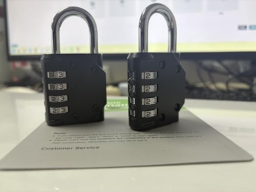 Image of Vervida 2 Pack Combination Lock Resettable asp Storage Black 4 Digit Outdoor Waterproof Combo Padlock for School Gym Locker, Sports Locker, Fence, Toolbox, Gate, Hasp Storage