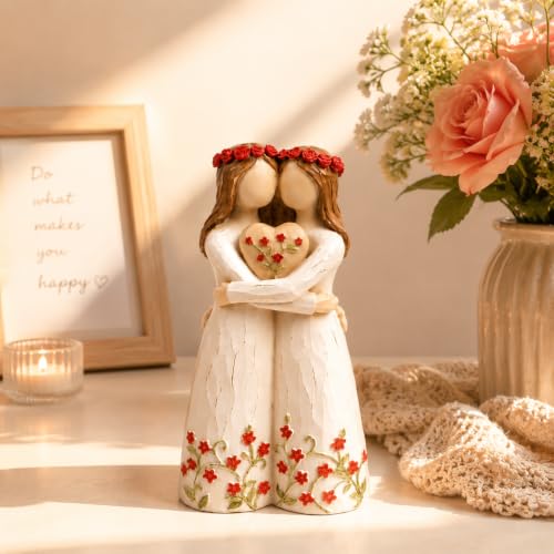 Sister Gifts from Sister, Sister Birthday Gift, Unique Red Floral Figurine - image 4