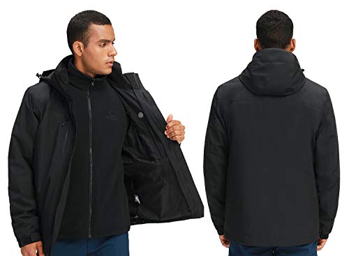 CAMEL Outdoor Jacket Men Winter Ski Jacket Windbreaker 3 in1 Hooded Rain...