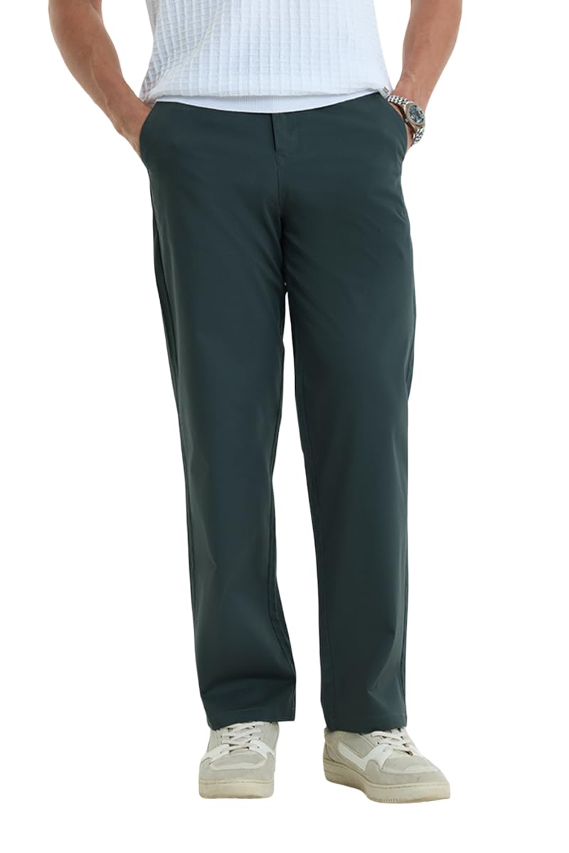 snitch Men Chinos Casual Wear | Baggy Fit Wide-Leg Mid Rise Plain Front Twill Weave Design | Breathable Cotton Blend & Medium-Stretch Fabric for Streetwear & Daily Outings-picture-14