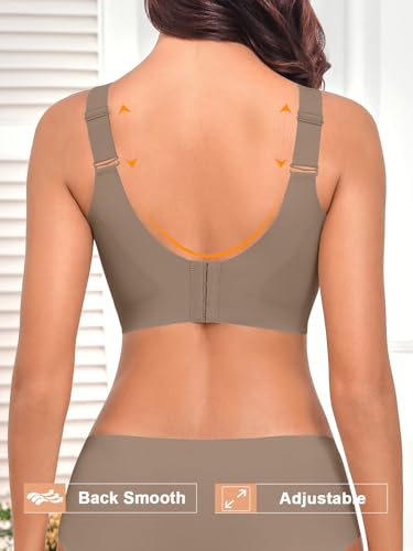 Image of Womens 2025 Seamless Wireless Supportive Bra Push Up Comfort Soft No Underwire Full Coverage T-Shirt Bras (M-4XL)
