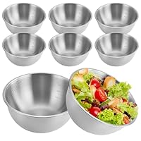 GOEDCH Set di 6 ciotole in acciaio inox, &Oslash; 17 cm, impilabili, ciotole in metallo, in acciaio inox, lavabili in lavastoviglie, insalatiere, ciotole per snack, ciotola da portata, ciotola per salsa