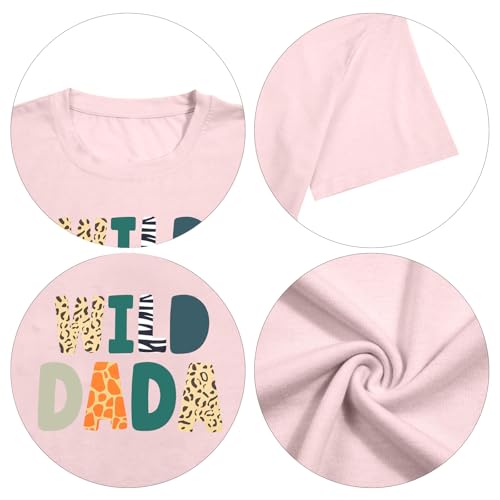 Image of Family Trips Matching Shirts : Wild One Print Tee Safari Animal Theme Parent-Child Outfit