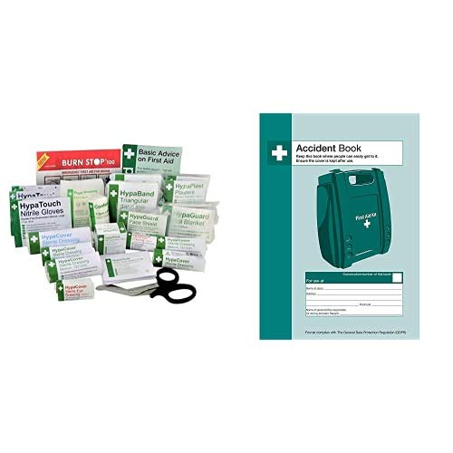 Safety First Aid Group Workplace First Aid Kit Refill BS 8599 Compliant, Small with Accident Book A4
