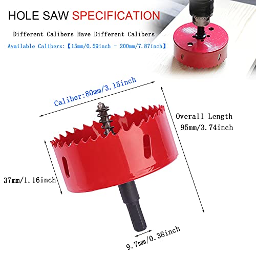 SagaSave 80mm HSS Bi-Metal Hole Saw with Corn Hole Drilling Cutter - Image 2