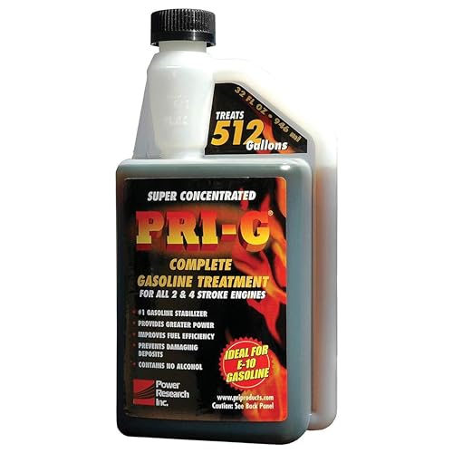 PRI-G Fuel Stabilizer and Gasoline Treatment 32 oz Super Concentrated Formula for 2 & 4-Stroke Engines Treats 512 Gallons Keeps Fuel Fresh Improves Performance Prevents Deposits (Pack of 1)